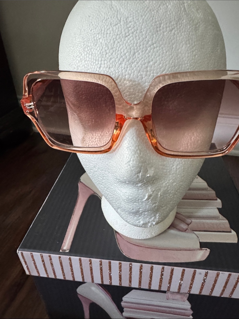 Max Edition Translucent Peach Square Sunglasses